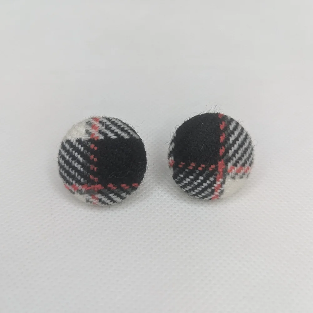 Vintage Plaid Flannel Prep School Earrings - Picture 4 of 7